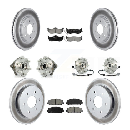 Hub Bearing Coated Disc Brake Rotor Pads Front Rear Kit (10Pc) For Nissan Armada