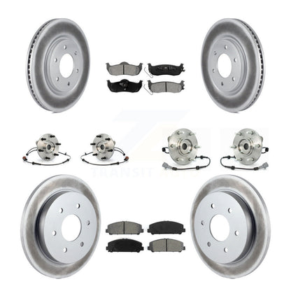 Hub Bearing Coated Brake Rotor Pads Front Rear Kit (10Pc) For Nissan Armada QX56