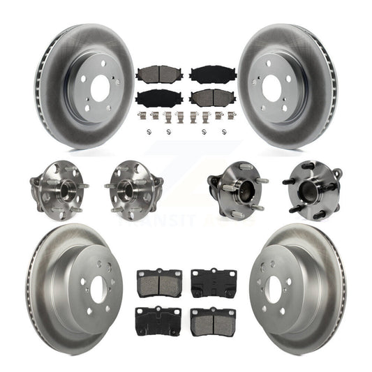 Hub Bearing Coated Disc Brake Rotor & Pads Front Rear Kit (10Pc) For Lexus IS250