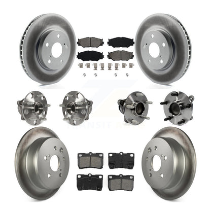 Hub Bearing Coated Disc Brake Rotor & Pads Front Rear Kit (10Pc) For Lexus IS250