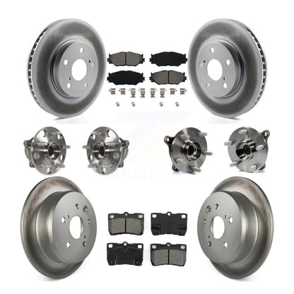 Hub Bearing Coated Disc Brake Rotor & Pads Front Rear Kit (10Pc) For Lexus IS250