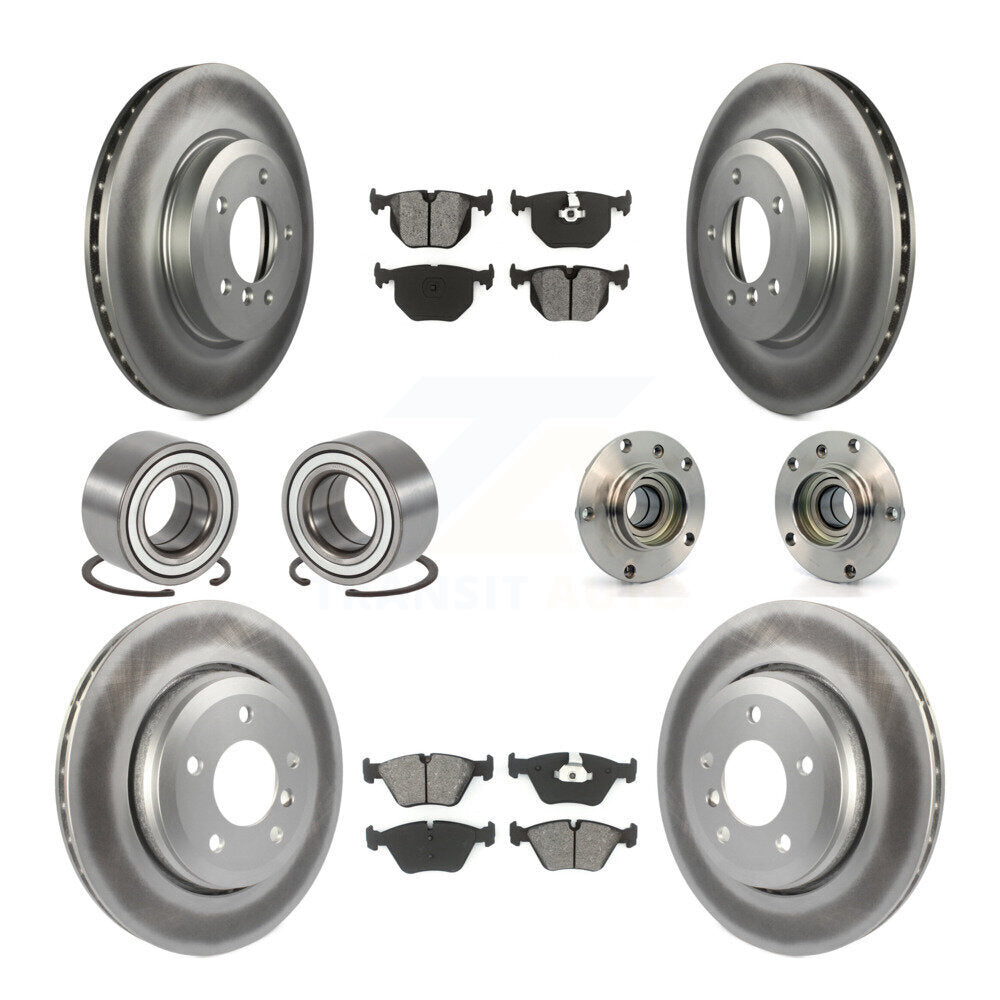 Hub Bearing Coated Brake Rotor Pad Shoe Front Rear Kit (10Pc) For BMW 330Ci 330i