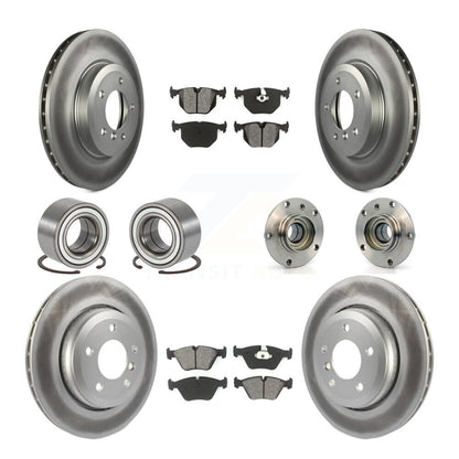 Hub Bearing Coated Brake Rotor Pad Shoe Front Rear Kit (10Pc) For BMW 330Ci 330i