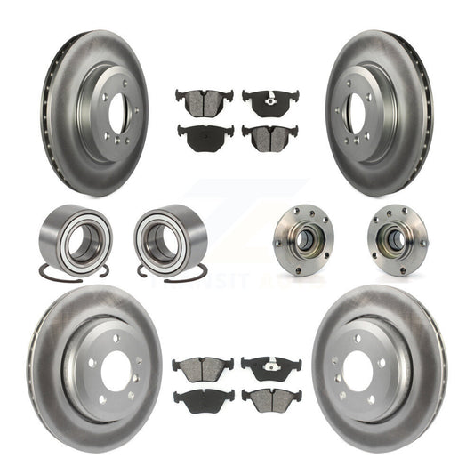 Hub Bearing Coated Brake Rotor Pad Shoe Front Rear Kit (10Pc) For BMW 330Ci 330i