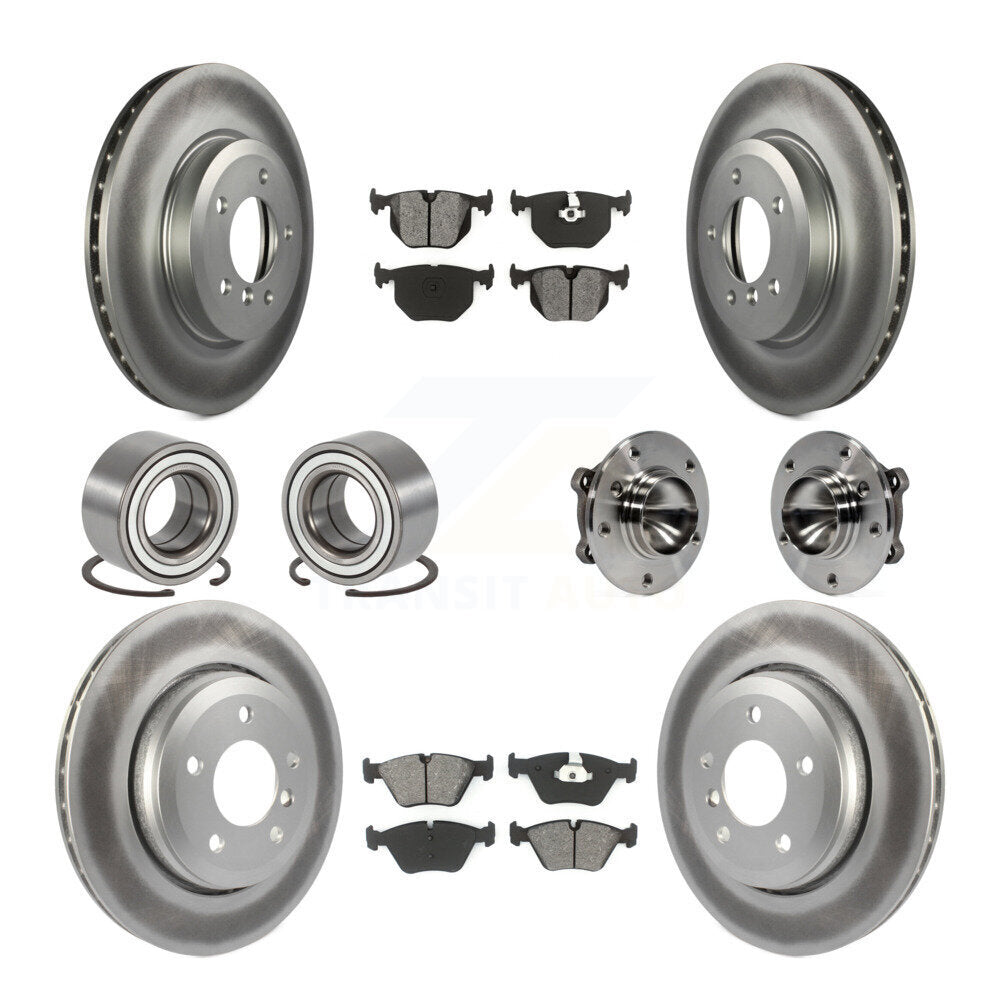 Hub Bearing Coated Brake Rotor Pad Shoe Front Rear Kit (10Pc) For 2006 BMW 330Ci