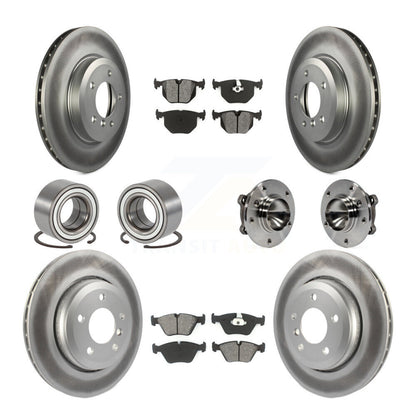 Hub Bearing Coated Brake Rotor Pad Shoe Front Rear Kit (10Pc) For 2006 BMW 330Ci