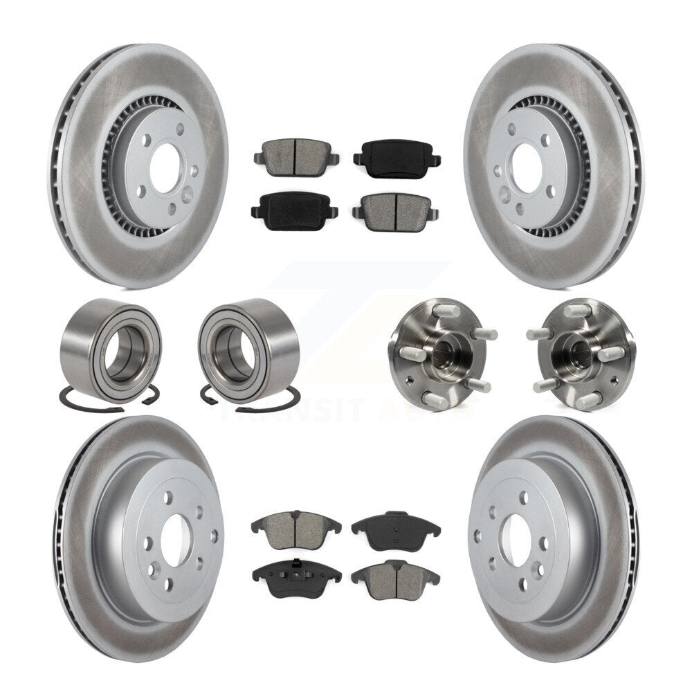 Bearing Coat Brake Rotor Pad Shoe Front Rear Kit (10Pc) For 08-11 Land Rover LR2