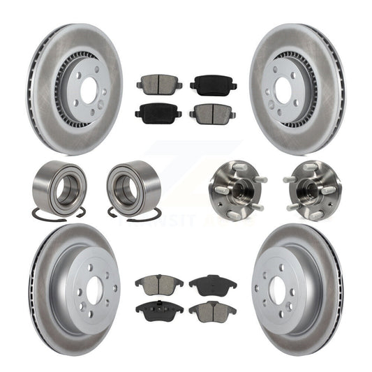 Bearing Coat Brake Rotor Pad Shoe Front Rear Kit (10Pc) For 08-11 Land Rover LR2