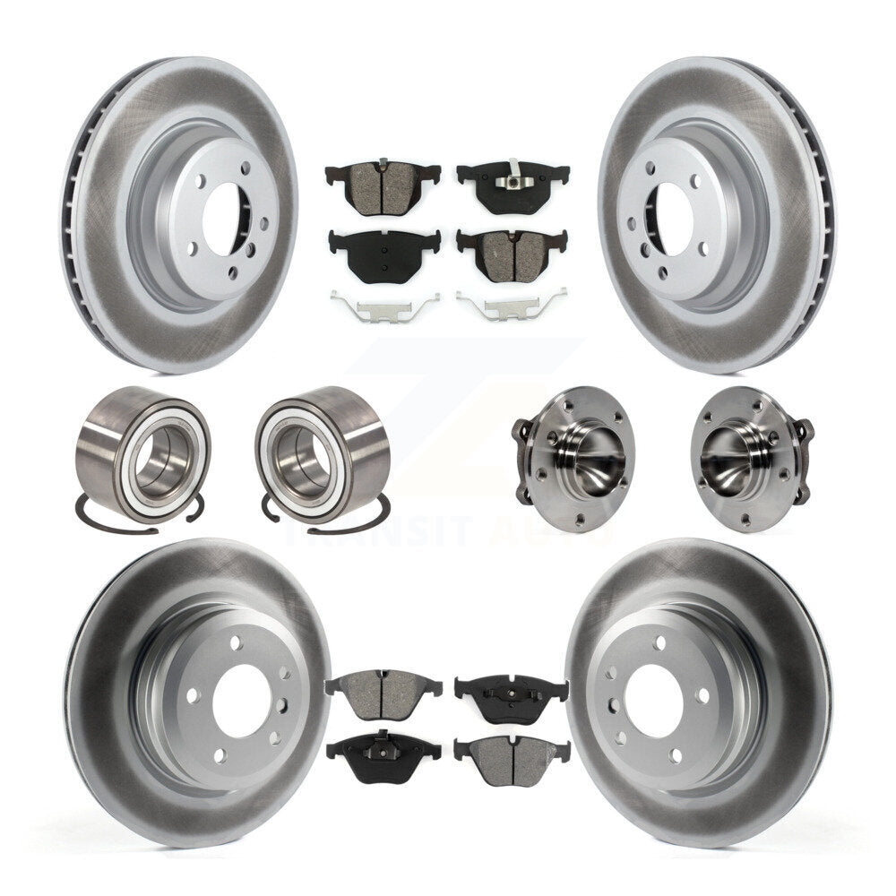 Hub Bearing Coated Brake Rotor Pad Shoe Front Rear Kit (10Pc) For BMW 335i 335is