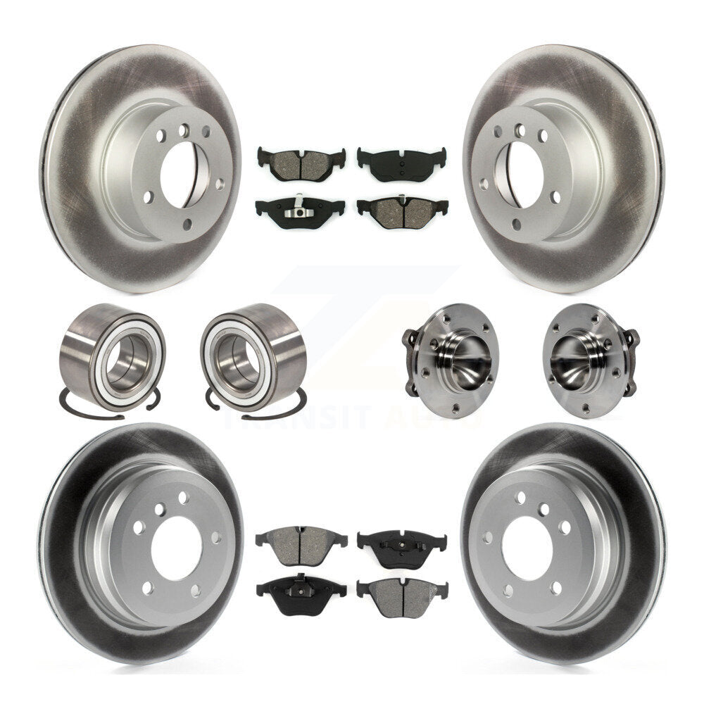 Hub Bearing Coated Disc Brake Rotor Pads Shoe Front Rear Kit (10Pc) For BMW 328i