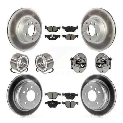 Hub Bearing Coated Disc Brake Rotor Pads Shoe Front Rear Kit (10Pc) For BMW 328i