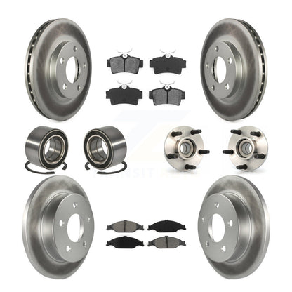 Hub Bearing Coated Brake Rotor & Pad Shoe Front Rear Kit (10Pc) For Ford Mustang
