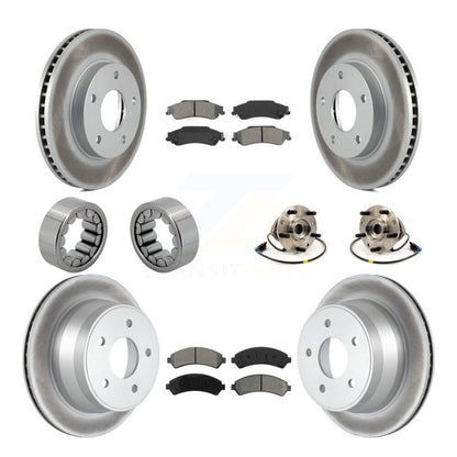 Hub Bearing Coated Brake Rotor Pads Shoe Front Rear Kit (10Pc) For Chevrolet GMC