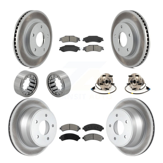 Hub Bearing Coated Brake Rotor Pads Shoe Front Rear Kit (10Pc) For Chevrolet GMC