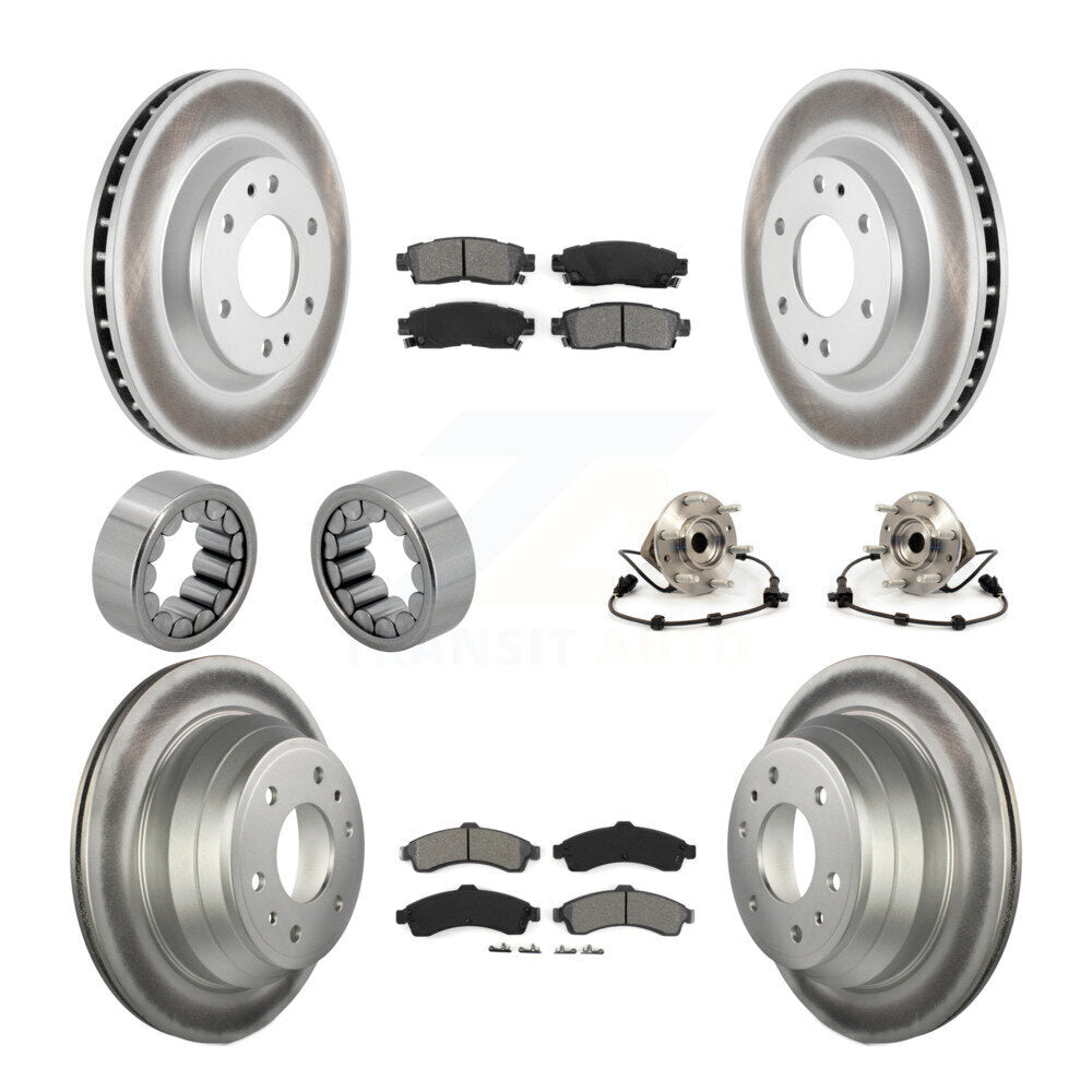 Hub Bearing Coat Brake Rotor Pads Shoe Front Rear Kit (10Pc) For GMC Envoy Buick