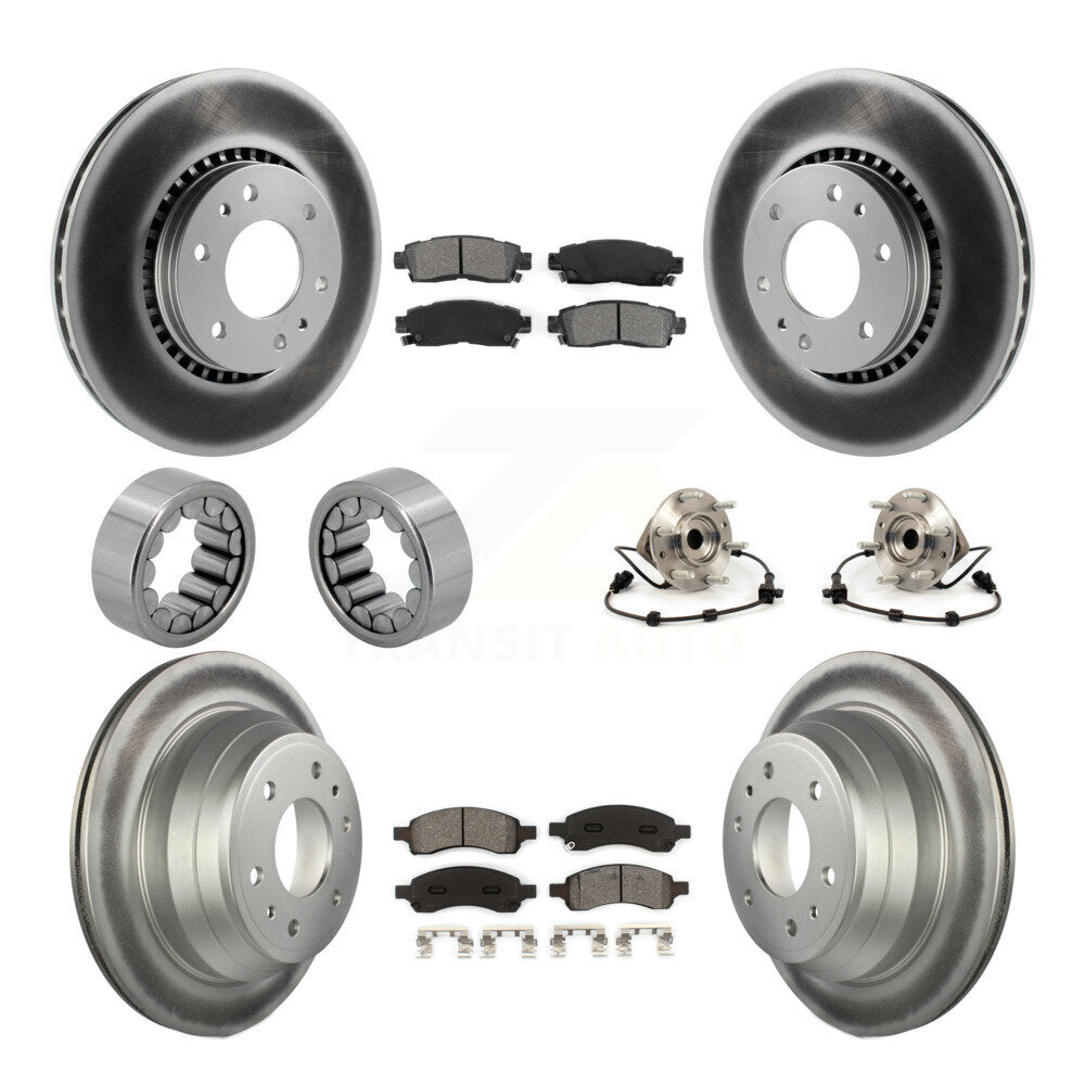 Hub Bearing Coat Brake Rotor Pad Shoe Front Rear Kit (10Pc) For Chevrolet GMC XL