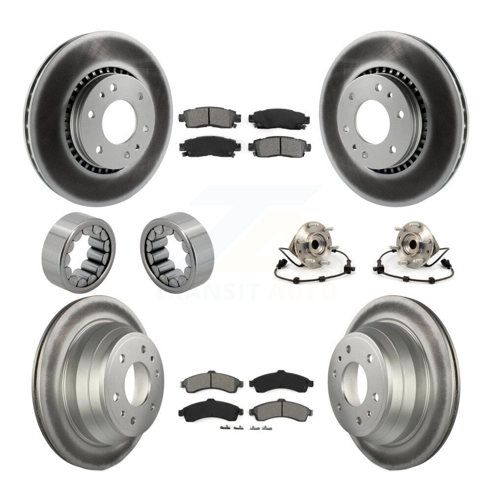 Hub Bearing Coat Brake Rotor Pad Shoe Front Rear Kit (10Pc) For Chevrolet GMC XL