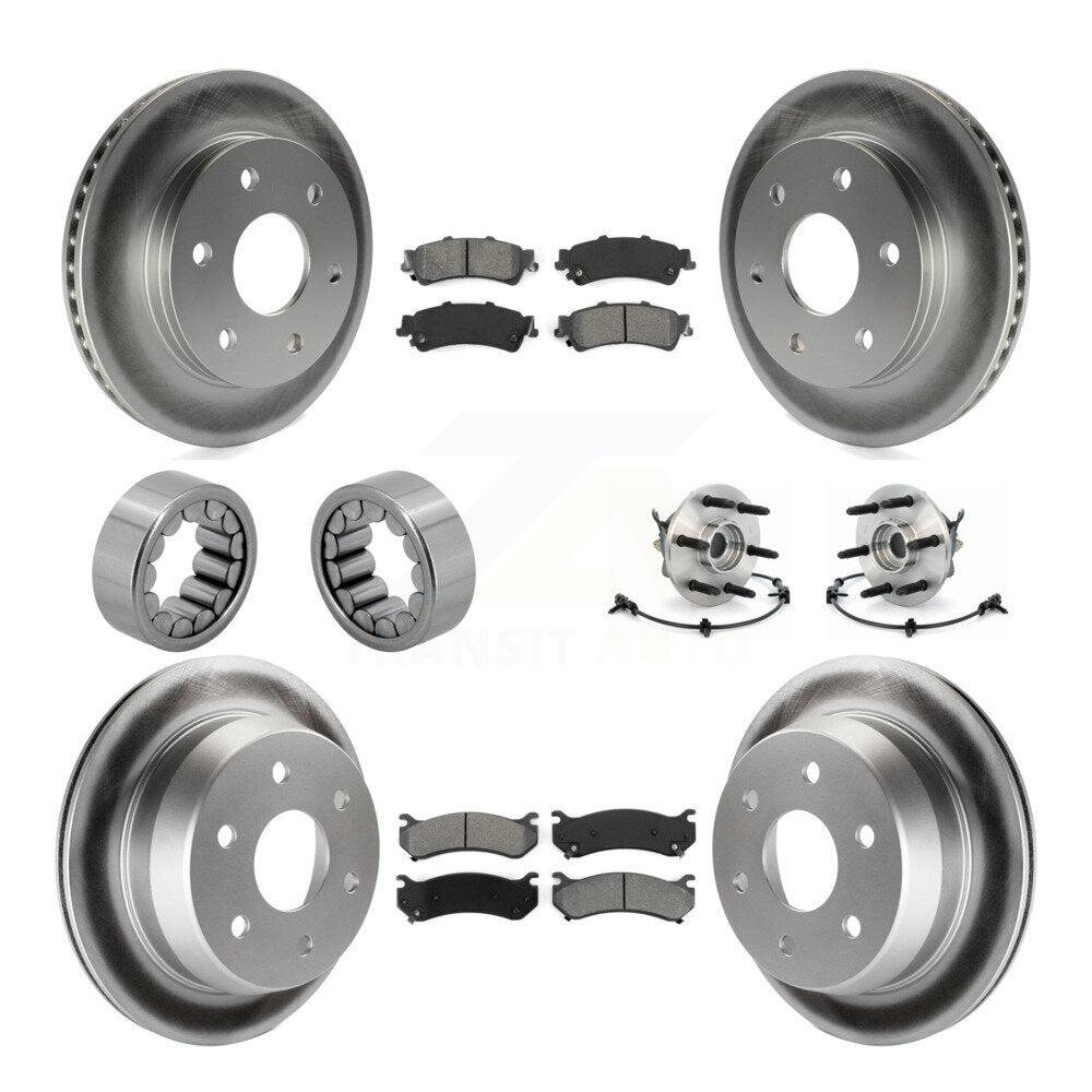 Hub Bearing Coated Brake Rotor Pad Shoe Front Rear Kit (10Pc) For Chevrolet 1500