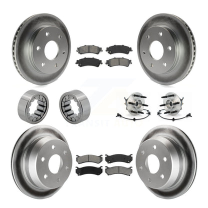 Hub Bearing Coated Brake Rotor Pad Shoe Front Rear Kit (10Pc) For Chevrolet 1500