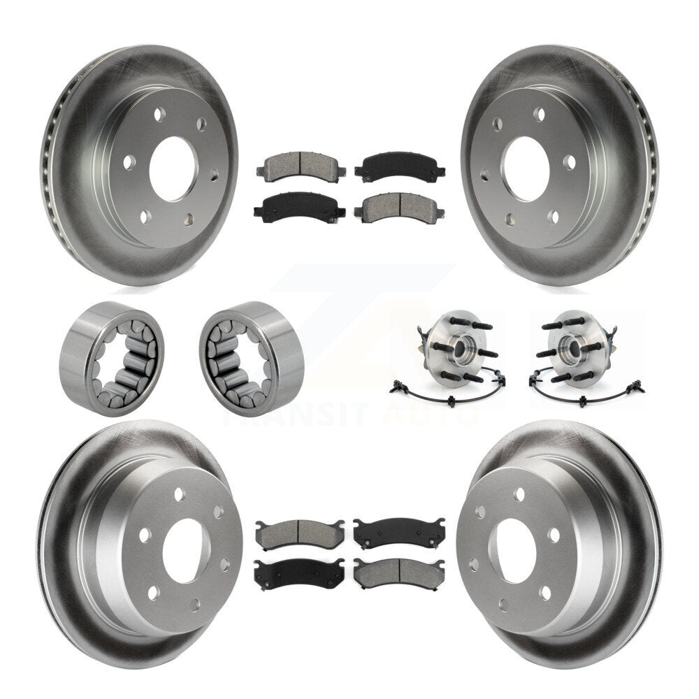 Hub Bearings Assembly Coated Disc Brake Rotors And Pads Shoes Front Rear Kit For