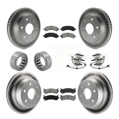 Hub Bearings Assembly Coated Disc Brake Rotors And Pads Shoes Front Rear Kit For