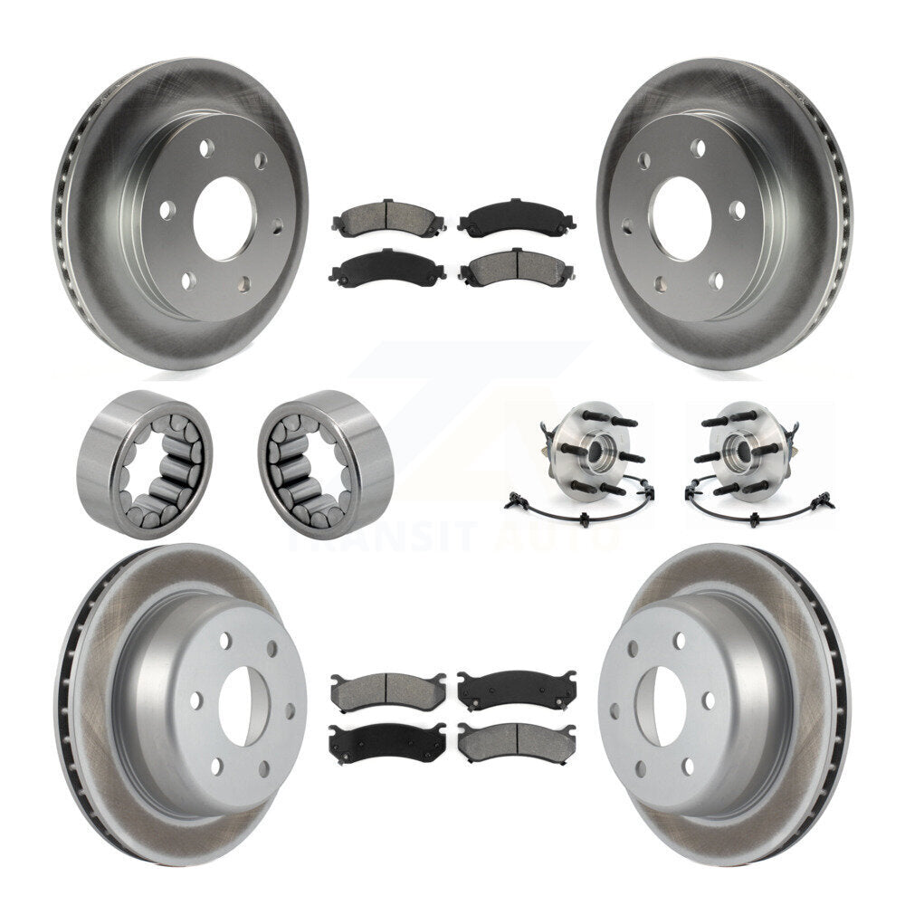 Hub Bearing Coated Brake Rotor Pad Shoe Front Rear Kit (10Pc) For Chevrolet 1500