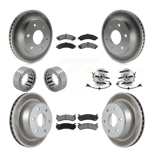 Hub Bearing Coated Brake Rotor Pad Shoe Front Rear Kit (10Pc) For Chevrolet 1500