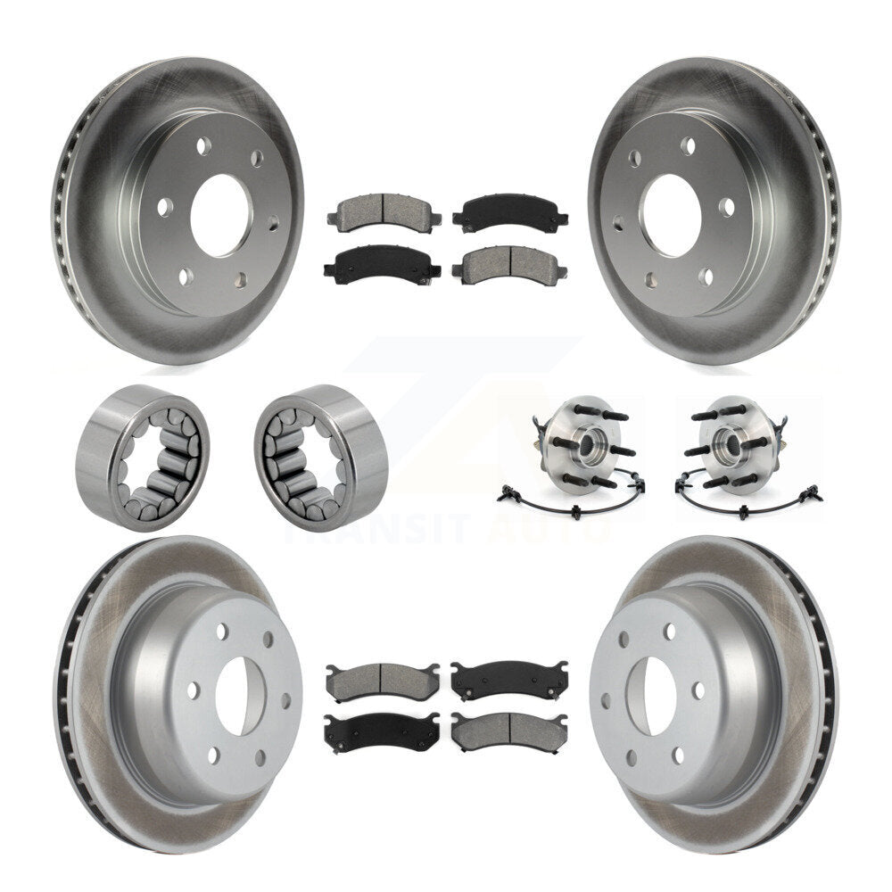 Hub Bearing Coated Brake Rotor Pad Shoe Front Rear Kit (10Pc) For Chevrolet 1500