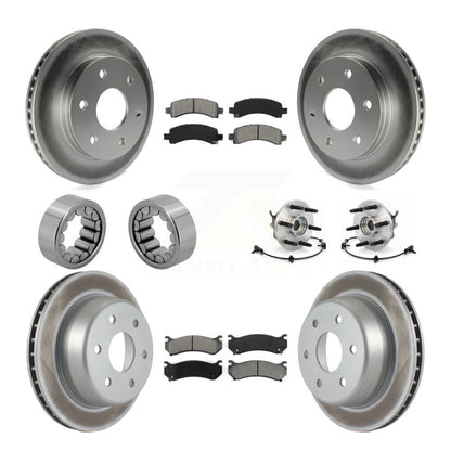 Hub Bearing Coated Brake Rotor Pad Shoe Front Rear Kit (10Pc) For Chevrolet 1500
