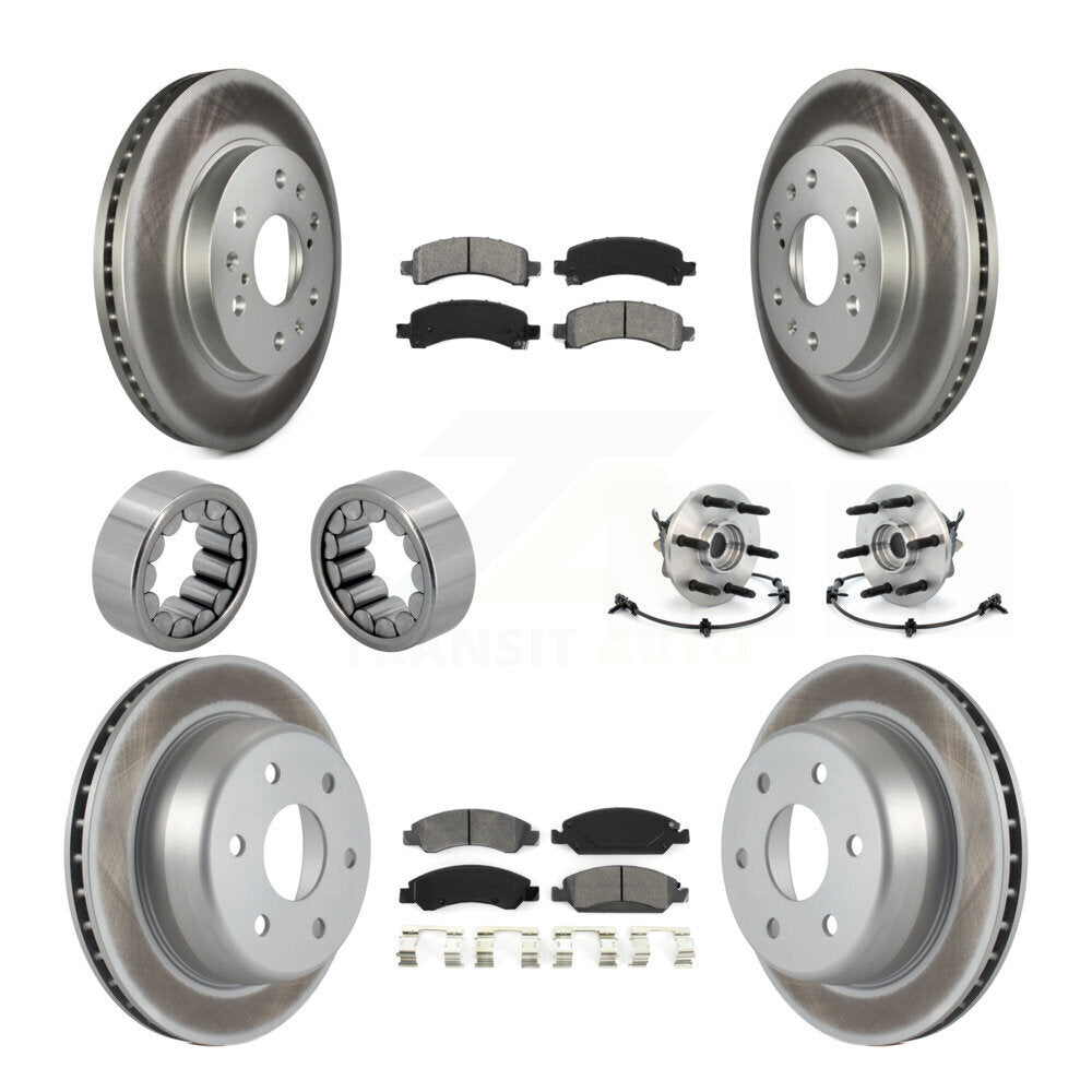 Hub Bearing Coated Brake Rotor Pad Shoe Front Rear Kit (10Pc) For Chevrolet 1500