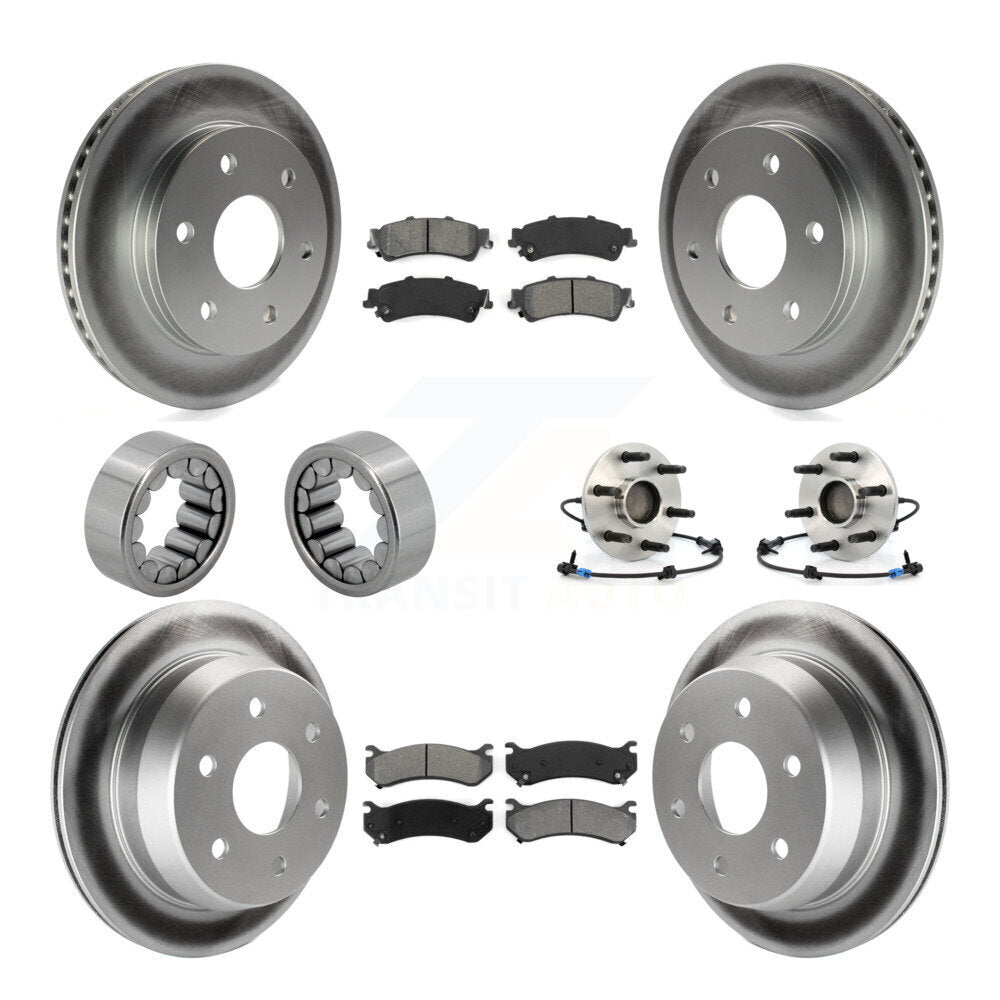 Hub Bearing Coated Brake Rotor Pad Shoe Front Rear Kit (10Pc) For Chevrolet 1500