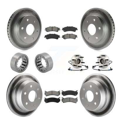Hub Bearing Coated Brake Rotor Pad Shoe Front Rear Kit (10Pc) For Chevrolet 1500