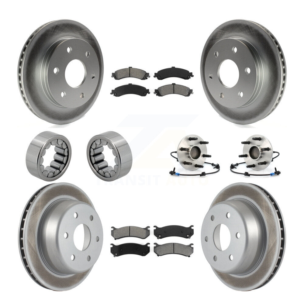 Hub Bearing Coated Brake Rotor Pad Shoe Front Rear Kit (10Pc) For Chevrolet 1500