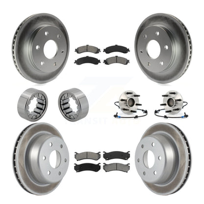 Hub Bearing Coated Brake Rotor Pad Shoe Front Rear Kit (10Pc) For Chevrolet 1500