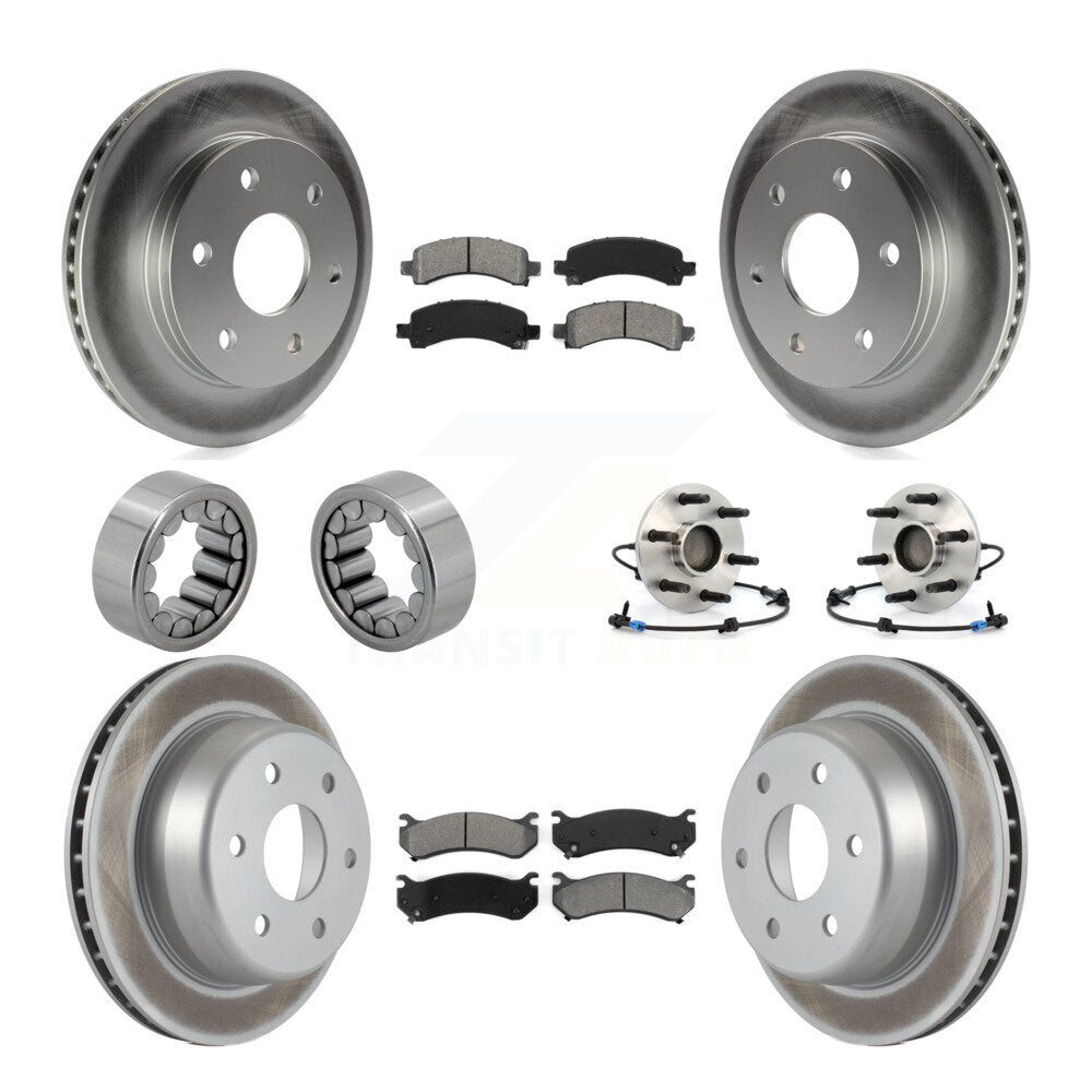 Hub Bearing Coated Brake Rotor Pad Shoe Front Rear Kit (10Pc) For Chevrolet 1500