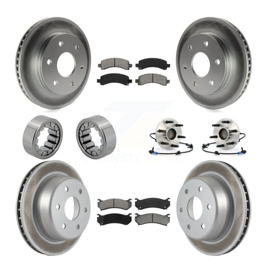 Hub Bearing Coated Brake Rotor Pad Shoe Front Rear Kit (10Pc) For Chevrolet 1500
