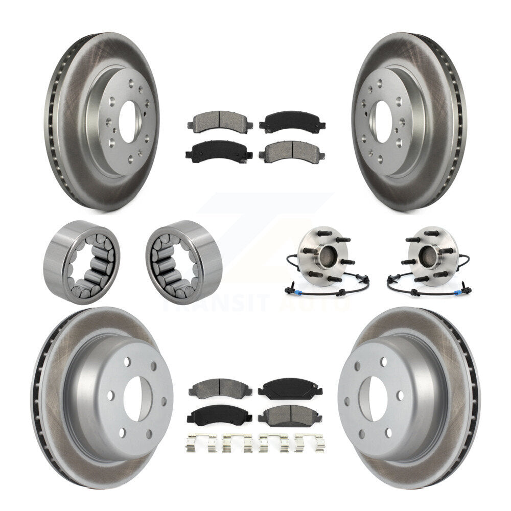 Hub Bearing Coated Brake Rotor Pad Shoe Front Rear Kit (10Pc) For Chevrolet 1500