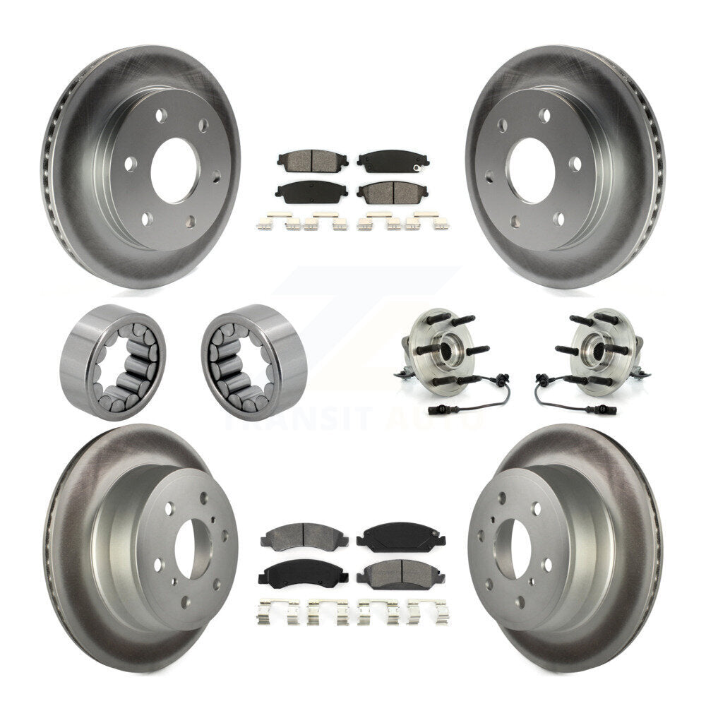 Hub Bearing Coat Brake Rotor Pads Shoe Front Rear Kit (10Pc) For GMC Sierra 1500