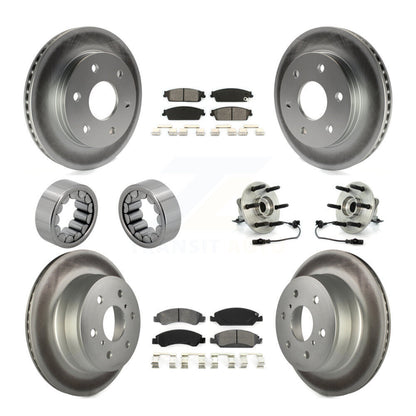 Hub Bearing Coat Brake Rotor Pads Shoe Front Rear Kit (10Pc) For GMC Sierra 1500