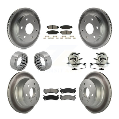 Hub Bearings Assembly Coated Disc Brake Rotors And Pads Shoes Front Rear Kit For