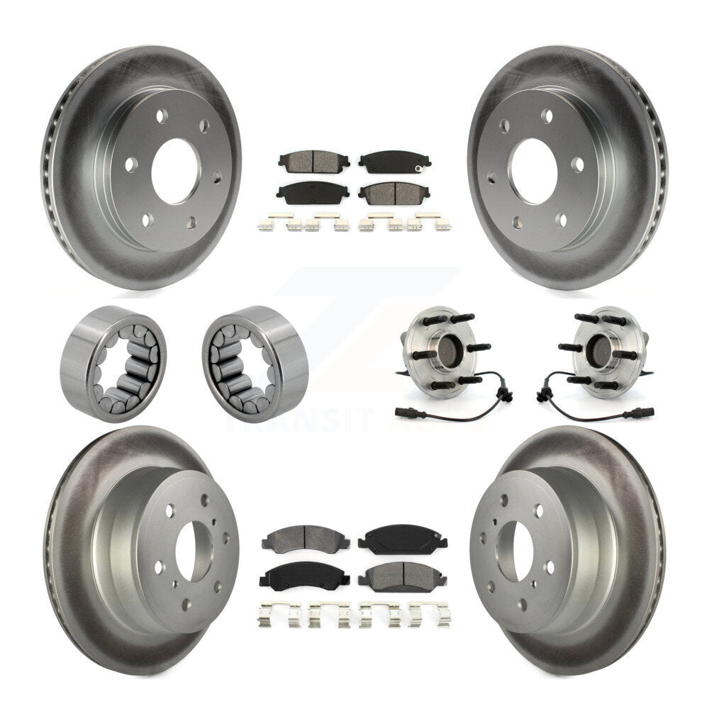 Hub Bearing Coat Brake Rotor Pads Shoe Front Rear Kit (10Pc) For GMC Sierra 1500