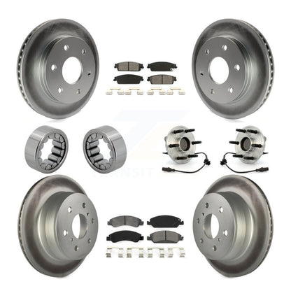 Hub Bearing Coat Brake Rotor Pads Shoe Front Rear Kit (10Pc) For GMC Sierra 1500