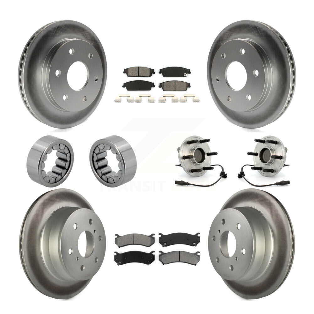 Hub Bearings Assembly Coated Disc Brake Rotors And Pads Shoes Front Rear Kit For