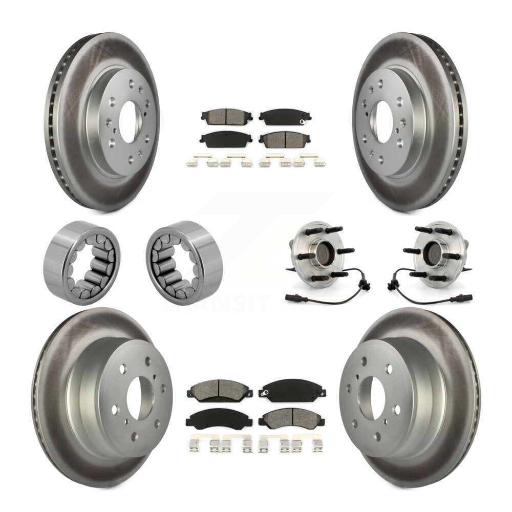 Hub Bearing Coat Brake Rotor Pad Shoe Front Rear Kit (10Pc) For Chevrolet GMC XL