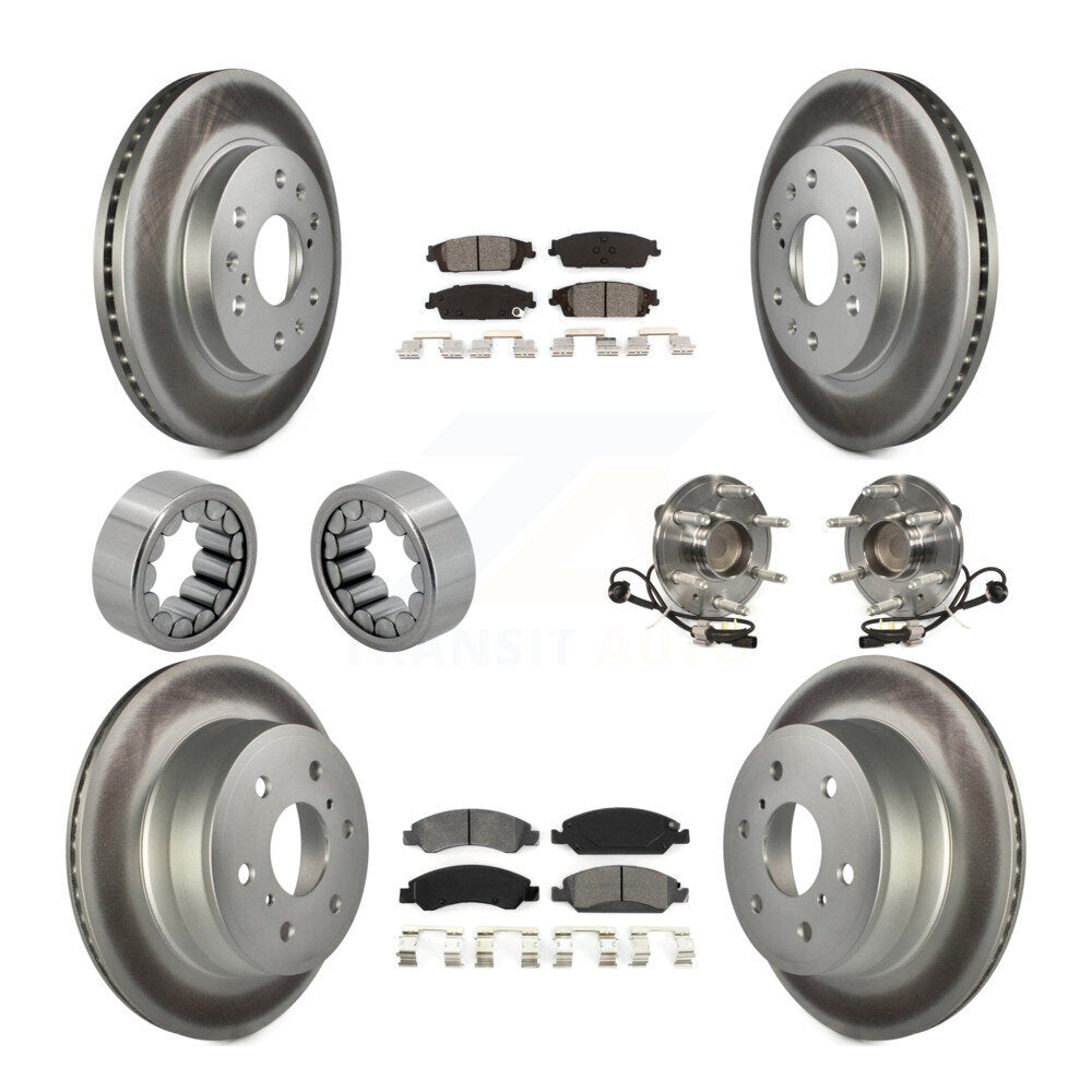 Hub Bearing Coat Brake Rotor Pads Shoe Front Rear Kit (10Pc) For GMC Sierra 1500