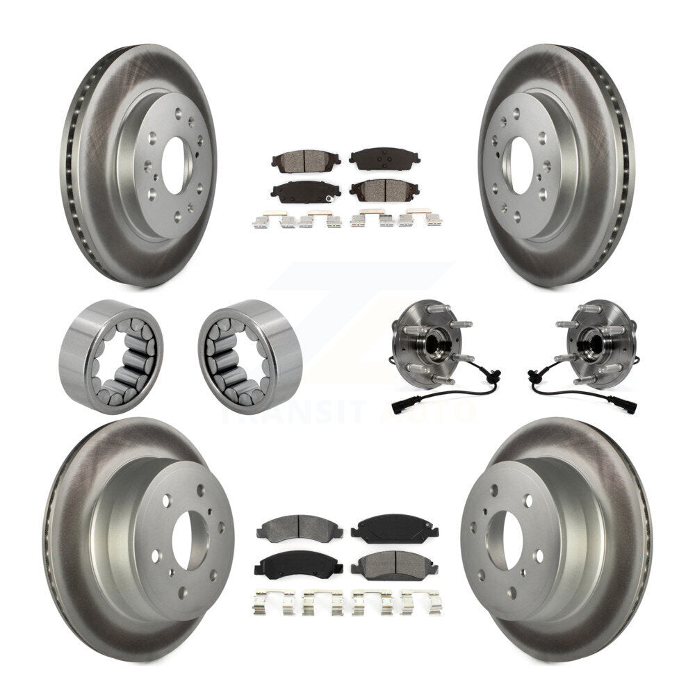 Hub Bearing Coat Brake Rotor Pads Shoe Front Rear Kit (10Pc) For GMC Sierra 1500