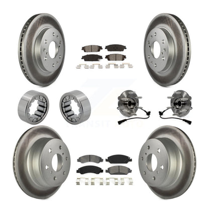 Hub Bearing Coat Brake Rotor Pads Shoe Front Rear Kit (10Pc) For GMC Sierra 1500