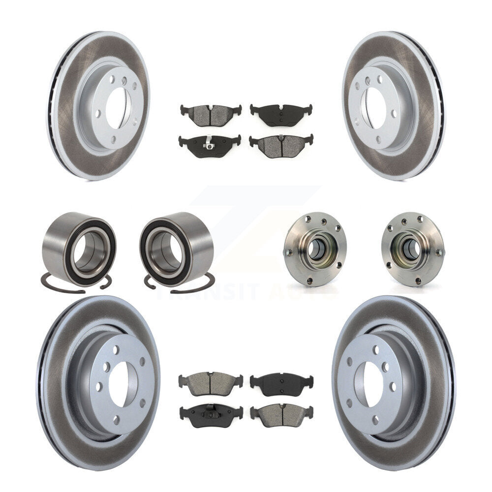Hub Bearing Coated Brake Rotor Pad Shoe Front Rear Kit (10Pc) For BMW 328i 328is