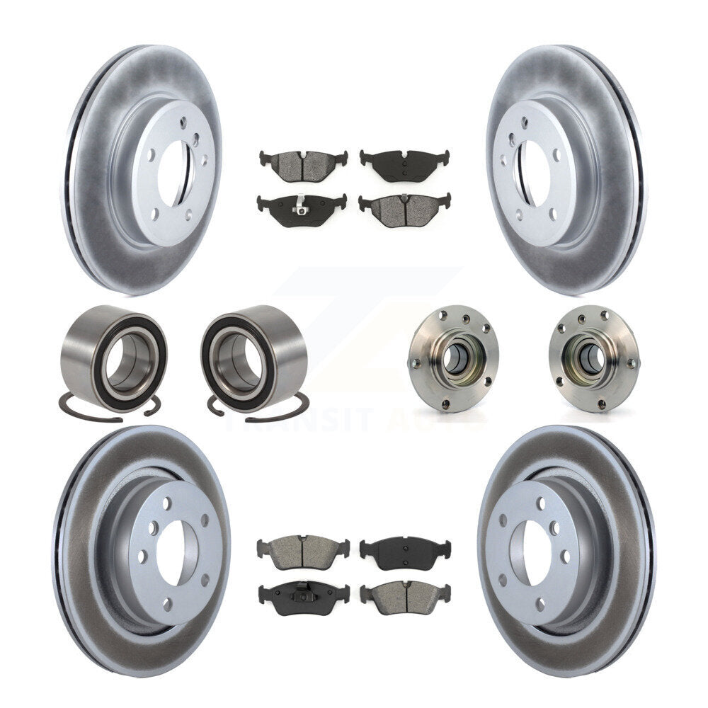 Hub Bearing Coated Brake Rotor Pad Shoe Front Rear Kit (10Pc) For BMW 325i 325Ci