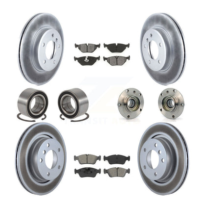 Hub Bearing Coated Brake Rotor Pad Shoe Front Rear Kit (10Pc) For BMW 325i 325Ci